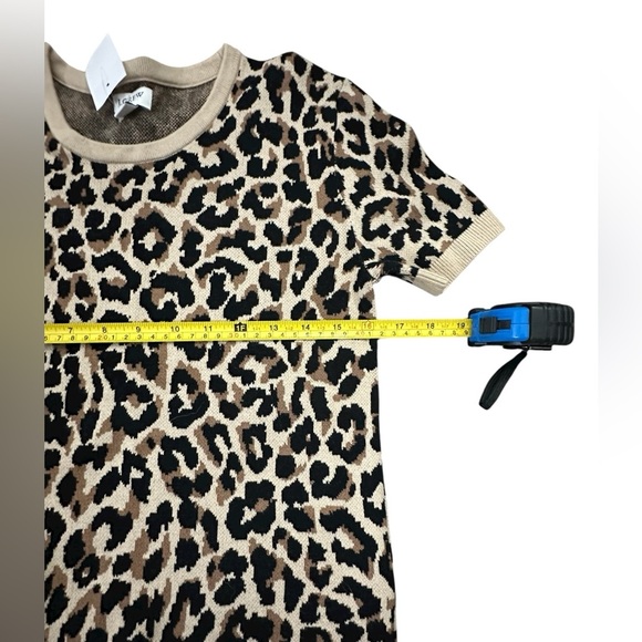 NWT J CREW Leopard Animal Print Short Sleeve T Shirt Sweater Size XS A292 - Picture 3 of 6
